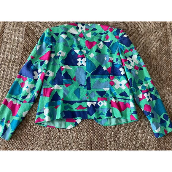 Vintage Anne Crimmins for Umi Collections 1980s Abstract Print Blazer SZ 10 - Picture 5 of 9